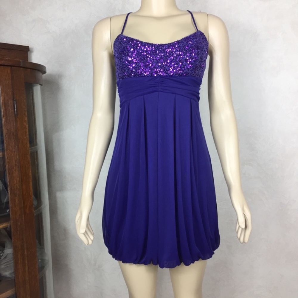 Purple Sequin Dress by Love Size M